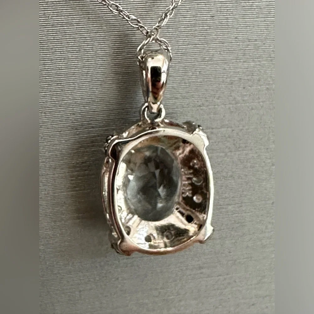ZALES 14K white gold Aquamarine necklace - Picture 7 of 9